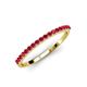 2 - Iskra 0.28 ctw Ruby Round (1.50 mm) 18 Stone Wedding Band 