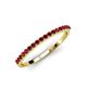 2 - Iskra 0.28 ctw Red Garnet Round (1.50 mm) 18 Stone Wedding Band 