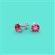 2 - Pema 4mm (0.40 ctw) Pink Tourmaline Martini Solitaire Stud Earrings 
