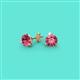 2 - Pema 4mm (0.40 ctw) Pink Tourmaline Martini Solitaire Stud Earrings 