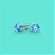 2 - Pema 4mm (0.44 ctw) Blue Topaz Martini Solitaire Stud Earrings 