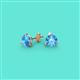 2 - Pema 4mm (0.44 ctw) Blue Topaz Martini Solitaire Stud Earrings 