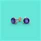 2 - Pema 4mm (0.40 ctw) Iolite Martini Solitaire Stud Earrings 