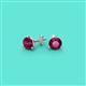 2 - Pema 4mm (0.63 ctw) Rhodolite Garnet Martini Solitaire Stud Earrings 