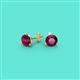 2 - Pema 4mm (0.63 ctw) Rhodolite Garnet Martini Solitaire Stud Earrings 