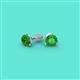2 - Pema 4mm (0.58 ctw) Green Garnet Martini Solitaire Stud Earrings 