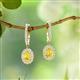 2 - Ilona Oval Cut Yellow Sapphire and Diamond Halo Dangling Earrings 