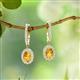 2 - Ilona Oval Cut Citrine and Diamond Halo Dangling Earrings 