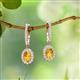 2 - Ilona Oval Cut Citrine and Diamond Halo Dangling Earrings 