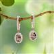 2 - Ilona Oval Cut Smoky Quartz and Diamond Halo Dangling Earrings 