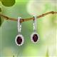 2 - Ilona Oval Cut Red Garnet and Diamond Halo Dangling Earrings 