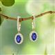 2 - Ilona Oval Cut Iolite and Diamond Halo Dangling Earrings 