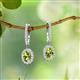 2 - Ilona Oval Cut Peridot and Diamond Halo Dangling Earrings 