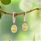 2 - Ilona Oval Cut Yellow Sapphire and Diamond Halo Dangling Earrings 