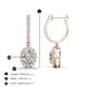 3 - Ilona Oval Cut Forever Brilliant Moissanite and Diamond Halo Dangling Earrings 