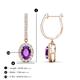 3 - Ilona Oval Cut Amethyst and Diamond Halo Dangling Earrings 