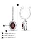 3 - Ilona Oval Cut Red Garnet and Diamond Halo Dangling Earrings 