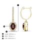 3 - Ilona Oval Cut Red Garnet and Diamond Halo Dangling Earrings 
