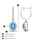 3 - Ilona Oval Cut Blue Topaz and Diamond Halo Dangling Earrings 