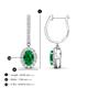 3 - Ilona Oval Cut Emerald and Diamond Halo Dangling Earrings 