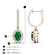 3 - Ilona Oval Cut Emerald and Diamond Halo Dangling Earrings 