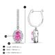 3 - Ilona Oval Cut Pink Sapphire and Diamond Halo Dangling Earrings 