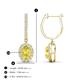 3 - Ilona Oval Cut Yellow Sapphire and Diamond Halo Dangling Earrings 