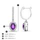 3 - Ilona Oval Cut Amethyst and Diamond Halo Dangling Earrings 