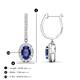 3 - Ilona Oval Cut Iolite and Diamond Halo Dangling Earrings 