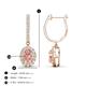 3 - Ilona Oval Cut Morganite and Diamond Halo Dangling Earrings 
