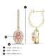 3 - Ilona Oval Cut Morganite and Diamond Halo Dangling Earrings 