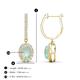 3 - Ilona Oval Cut Opal and Diamond Halo Dangling Earrings 