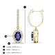 3 - Ilona Oval Cut Iolite and Diamond Halo Dangling Earrings 