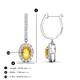 3 - Ilona Oval Cut Citrine and Diamond Halo Dangling Earrings 
