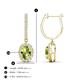 3 - Ilona Oval Cut Peridot and Diamond Halo Dangling Earrings 