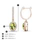 3 - Ilona Oval Cut Peridot and Diamond Halo Dangling Earrings 