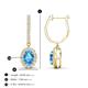 3 - Ilona Oval Cut Blue Topaz and Diamond Halo Dangling Earrings 