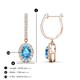 3 - Ilona Oval Cut Blue Topaz and Diamond Halo Dangling Earrings 