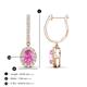 3 - Ilona Oval Cut Pink Sapphire and Diamond Halo Dangling Earrings 