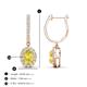 3 - Ilona Oval Cut Yellow Sapphire and Diamond Halo Dangling Earrings 