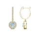 1 - Ilona (4mm) Round Aquamarine and Diamond Halo Dangling Earrings 