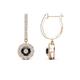 1 - Ilona (4mm) Round Black and White Diamond Halo Dangling Earrings 