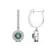 1 - Ilona (4mm) Round Diamond and Lab Created Alexandrite Halo Dangling Earrings 