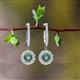 2 - Ilona (4mm) Round Diamond and Lab Created Alexandrite Halo Dangling Earrings 