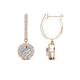 1 - Ilona (4mm) Round Diamond Halo Dangling Earrings 