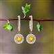 2 - Ilona (4mm) Round Citrine and Diamond Halo Dangling Earrings 