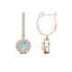 1 - Ilona (4mm) Round Aquamarine and Diamond Halo Dangling Earrings 