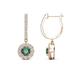 1 - Ilona (4mm) Round Diamond and Lab Created Alexandrite Halo Dangling Earrings 