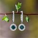 2 - Ilona (4mm) Round London Blue Topaz and Diamond Halo Dangling Earrings 