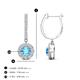 3 - Ilona (4mm) Round Blue Topaz and Diamond Halo Dangling Earrings 